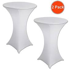 Amazon Com Reliancer 2 Pack 32inch Highboy Cocktail Round Spandex Table Cover Four Way Tight Fitted Stretch Tablecloth Ta Table Cloth Outdoor Party Trade Show