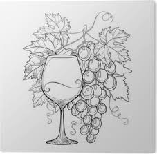 Avec le kit de dessin mama, dépliant à colorier, étui à crayons. Poster En Cadre Tas Vecteur De Raisin Feuilles De Vigne Et Fleuri En Noir Wineglass Isole Sur Blanc Decrire Les Elements De Conception Pour Le Vin Et Cave Objets De Fruits Dans