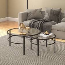 Having the elegant looking round glass coffee tables in the home is a luxury in itself. Gaia Round Metal Tempered Glass Nesting Coffee Tables 2 Pc Set Optional Finishes On Sale Overstock 22278007 White