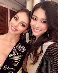 Virginia Limongi, Miss Ecuador 2018, junto a Miss China en un nuevo día de  actividades. Qué rostro 😍😍.