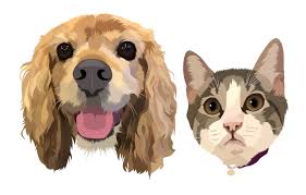 Dog and cat isolated on white background. Draw Vector Illustration Your Dog Cat Or Pet 12 Hrs By Deshi Cutter Fiverr