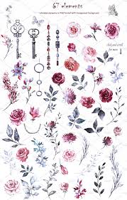 Polish your personal project or design with these flower border transparent png images, make it even more personalized and more attractive. Watercolor Flower Clip Art Burgundy Flower Clipart Flower Art Painting Watercolor Flowers