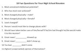 Do you know the secrets of sewing? Fun Questions To Ask At A High School Reunion Fun Guest