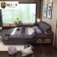 Simple Modern Master Bedroom Leather Bed Tatami Leather Bed 1 8 M Double Bed Massage Bed Multifun Modern Master Bedroom Bedroom Bed Design Bed Furniture Design