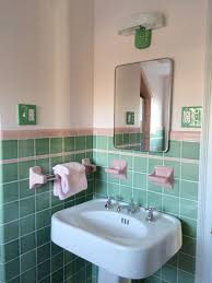 See Jane Design A Vintage Style Green And Pink Tile Bathroom For Her 1939 Brick Colonial House Pink Bathroom Tiles Green Bathroom Accessories Green Bathroom