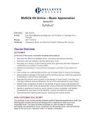 Get notified about the latest hits and trends, so that you are always on top of the latest in music when. Musc 105 Online Music Appreciation Syllabus