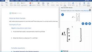 Integrate Math Equations In Word With Myscript Math Sample