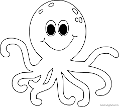One more occupation which is pleasant to vast majority of children is coloring of a coloring page. Easy Cartoon Octopus Coloring Page Coloringall