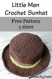 Little Man Crochet Sun Hat Crochet Sun Hat Men Crochet Crochet Sun Hat Free Pattern