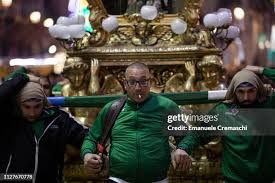 The bust containing the torso and the skull of Saint Agatha stands... News  Photo