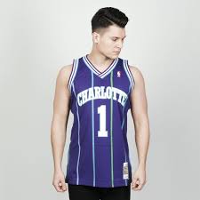 mitchell ness charlotte hornets 1 muggsy bogues purple