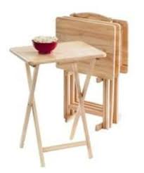 5 Piece Wooden Folding Tray Tv Table Set Snack Bed Furniture Kids Desk Portable Tray Table Folding Furniture Portable House
