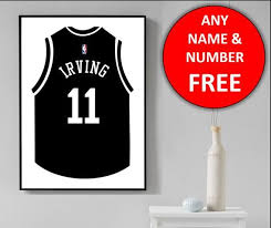 Browse brooklyn nets jerseys, shirts and nets clothing. Brooklyn Nets Basketball Jersey Personalised Name Wall Art Etsy In 2020 Name Wall Art Etsy Wall Art Basketball Net