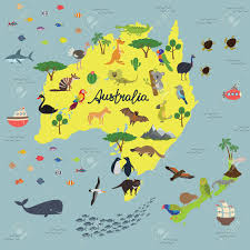 Weltklima, weltkarte karte, karte der welt karte der welt, blaue wolken. Karte Des Tieres Konigreich Von Australien Und Neuseeland Lizenzfrei Nutzbare Vektorgrafiken Clip Arts Illustrationen Image 75264196