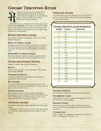 D D Gnome Throwing Rules Dungeons And Dragons Rules Pathfinder Rpg Dungeons And Dragons Homebrew