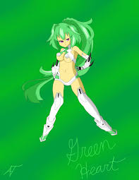 She was created using vert's hdd form in real life as the motif for both her physical form and personality. Hyperdimension Neptunia Green Heart Vert By Thesaovaporeon Fur Affinity Dot Net