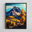 Creston Peak Colorado Retro Art Print, Creston Peak Wall Art ...