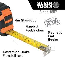 The most common metric measure tape material is cotton. Tape Measure 7 5 Meter Magnetic Double Hook 9375 Klein Tools For Professionals Since 1857
