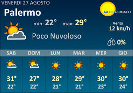 Get the forecast for today, tonight & tomorrow's weather for palermo, sicilia, italia. Meteo Palermo Previsioni Fino A Lunedi 30 Agosto Meteogiuliacci It