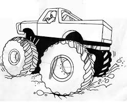These huge powerful cars will not leave anyone . Monster Truck Coloring Pages For Kids Coloring Home