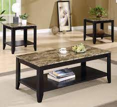 The bottom open storage shelves offer plenty of space for your choice of decor pieces. 3 Piece Occasional Table Set With Shelf And Marble Look Top