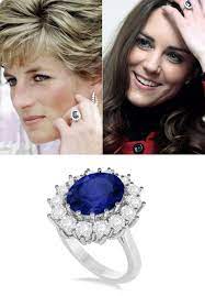 Oval Blue Sapphire Diamond Accented Ring 14k White Gold 5 40ctw Princess Diana Engagement Ring Kate Middleton Engagement Ring Kate Middleton Jewelry