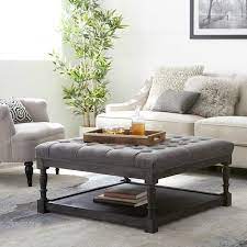 Large coffee table (40+) large coffee table (40+) benches size. Large Square Ottoman Tufted Coffee Table Upholstered Big Stool Heavy Duty Bench Large Ottoman In Living Room Linen Tufted Ottoman Storage Ottoman Coffee Table
