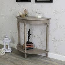 Beautiful small half round table would match perfectly to stylish room decoration. Wooden Half Moon Console Table Hornsea Range