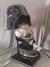 This Is A Very Rare Find Its A Rotj Vader 4 Piece Helmet Mask Display On A Stand You Get The Lower Jaw Nec Star Wars Helmet Darth Vader Helmet Vader Helmet