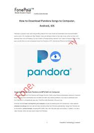 You will need a spotify premium subscription to do so. Ppt How To Download Pandora Songs To Computer Android Ios Powerpoint Presentation Id 8148155