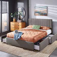 Twin mates platform storage bed with 3 drawers. Arlert Grey Linen Storage Platform Bed With Channel Headboard By Inspire Q Modern On Sale Overstock 31661656