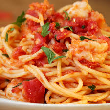 garlic tomato shrimp pasta recipe by tasty
