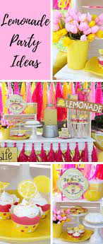 Yellow Pink Lemonade Themed Party Idea Pink Lemonade Party Lemonade Party Lemonade Party Theme