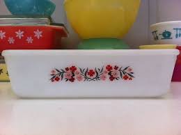 Cute Pyrex Primrose Pattern Fire King Loaf Pan From Fibs Scraps Pyrex Vintage Vintage Fire King Pyrex