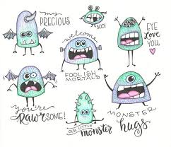 Create your own kawaii world with pic candle and kawaii doodle class! Learn How To Draw Monster Doodles Monster Drawing Doodle Monster Doodles