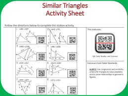 Imagine you've been caught up in a twister that deposits you and your little dog in the middle of a strange new land. Similar Triangles Objective Apply Similarity Criteria For Triangles To Solve For Missing Side Complete All Problems On The Task Card Then Use The Qr Ppt Download