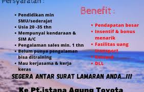 Check spelling or type a new query. Info Loker Sales Executive Pt Istana Agung Toyota Pangkalpinang