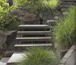 Angular Dark Grey Steps With Grasses By Peter Berg Garten