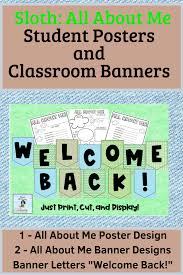 Sloth All About Me Posters And Banners All About Me Poster Classroom Banner Student Posters