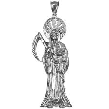 Check spelling or type a new query. White Gold Santa Muerte Pendant