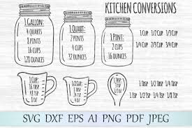 Kitchen Conversions Svg Measurement Chart Svg Kitchen Svg