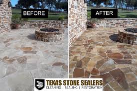 Applying the sealant is a simple and painless process. Before After New Texas Stone Sealers