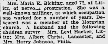 Maria Elizabeth “Marie” Seaber Bicking (1824-1896)