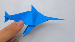 Origami Tutorial How To Make A Origami Sword Fish Paper Sword Fish Model Design Anh Dao Difficulty Level Simple Paper Size Origami Origami Tutorial Crafts