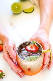 Try This Strawberry Lime Moscow Mule For A Twist On The Traditional Moscow Mule Cocktail Mule Cocktail Moscow Mule Recipe Ginger Beer Ginger Beer Moscow Mule