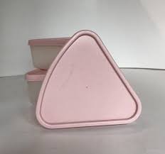 Vintage Tupperware Modular Mates Pie Shape Wedge Storage Container Pink Lid Set Of 3 Vintage Tupperware Tupperware Storage Containers