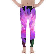 Men S Leggings Stunning Pink And Purple Cactus Dahlia My Rubio Garden