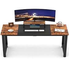 7.5% off on yes bank cards. Cubicubi Computer Office Desk 63 Study Writing Table Modern Simple Style Pc Desk With Splice Board Black And Rustic Brown