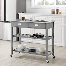 Add elegance and extra storage to your home with this teignmouth rolling kitchen island with stainless steel top from this manufacturer. Chloe Stainless Steel Top Kitchen Island Cart 37 H X 42 W X 20 D Overstock 31104174