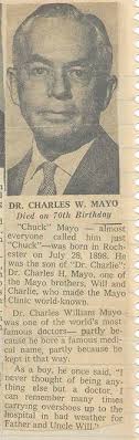 Dr Charles William “Chuck” Mayo (1898-1968)